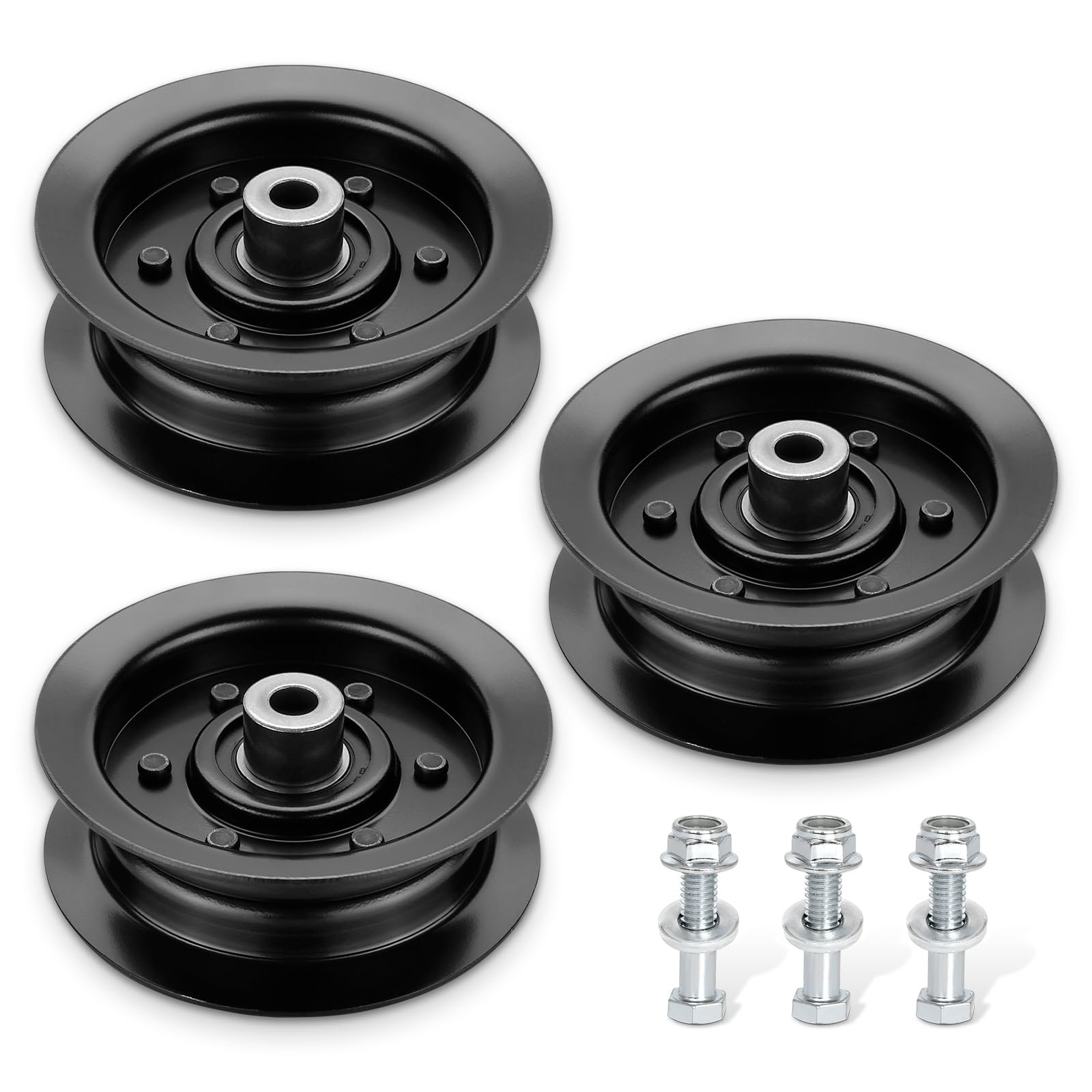 106-2175 Idler Pulley Replacement 132-9420, Flat Idler Pulley Compatible with Toro Timecutter SS5000 SS4235 MX5060 42 50 inch Deck Zero Turn Riding Mower, Replaces Ro tary 12901, 3 Pack