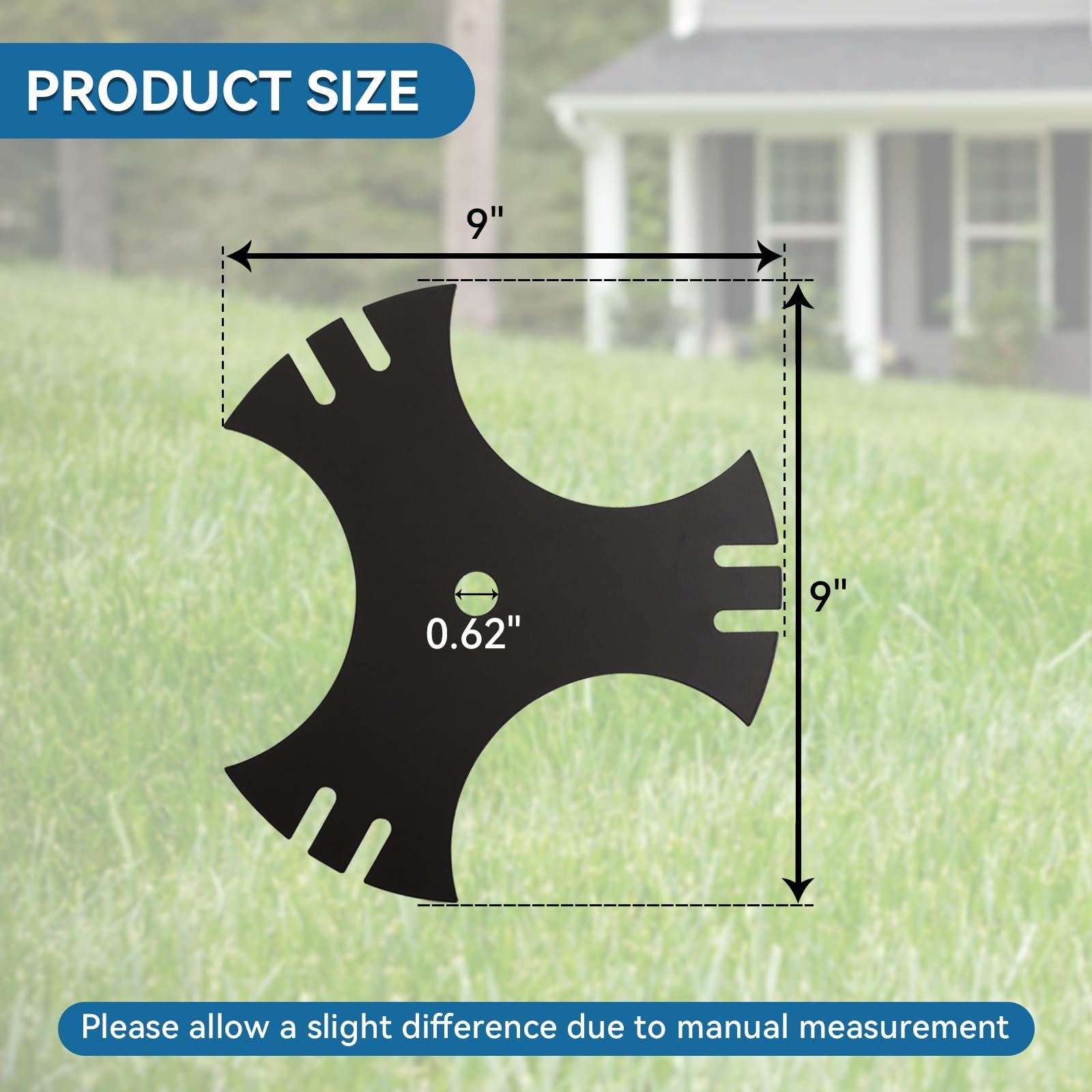 Edger Blade 781-0748 781-0748-0637 for Craftsman Troy-Bilt MTD Lawn Edger - 3-Side 9" Tri-Star Trencher Blade for B&S Sears McLane Gas Edger,Replace 40-009 490-105-M017 981-0748- 2 PCS - Image 2