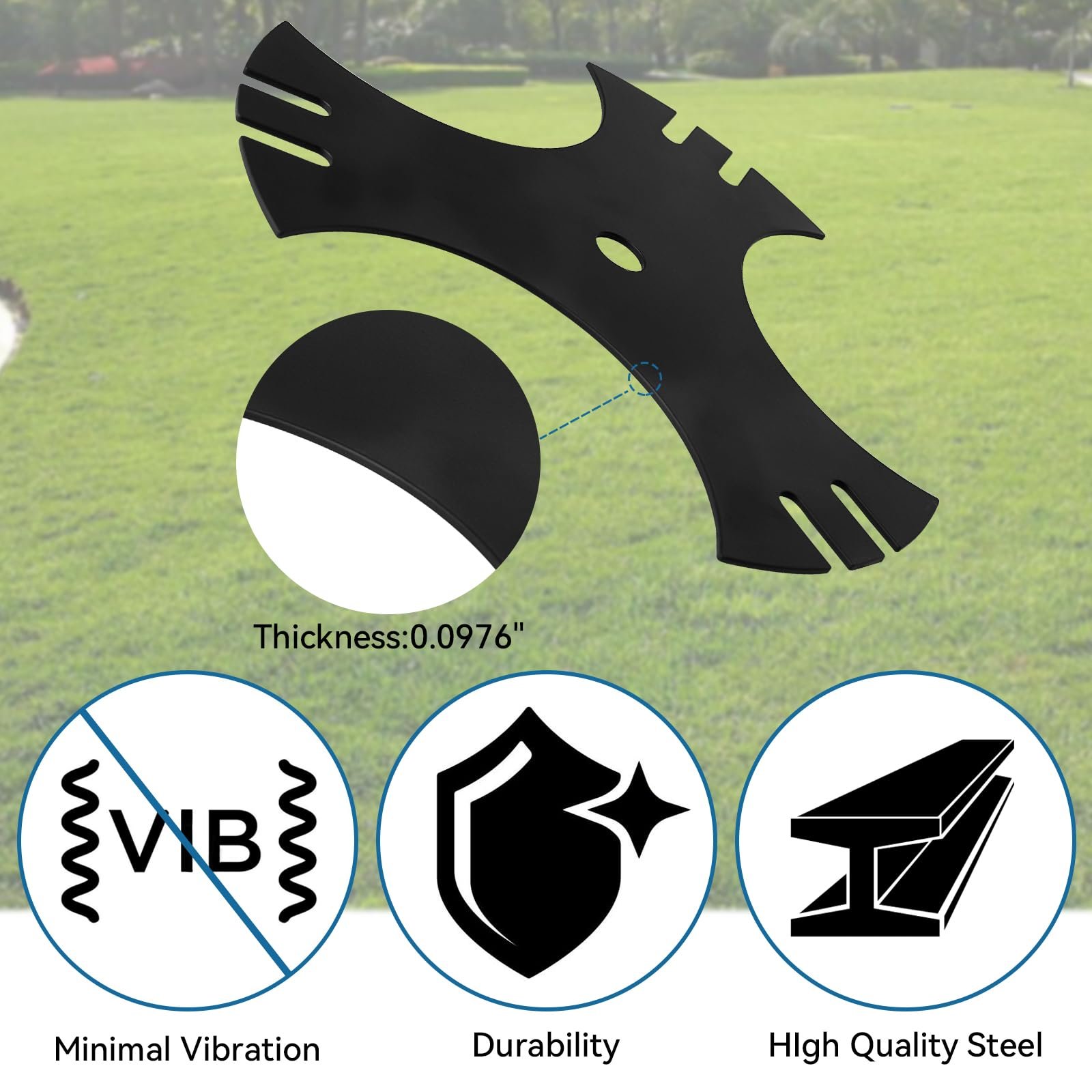 Edger Blade 781-0748 781-0748-0637 for Craftsman Troy-Bilt MTD Lawn Edger - 3-Side 9" Tri-Star Trencher Blade for B&S Sears McLane Gas Edger,Replace 40-009 490-105-M017 981-0748- 2 PCS - Image 3