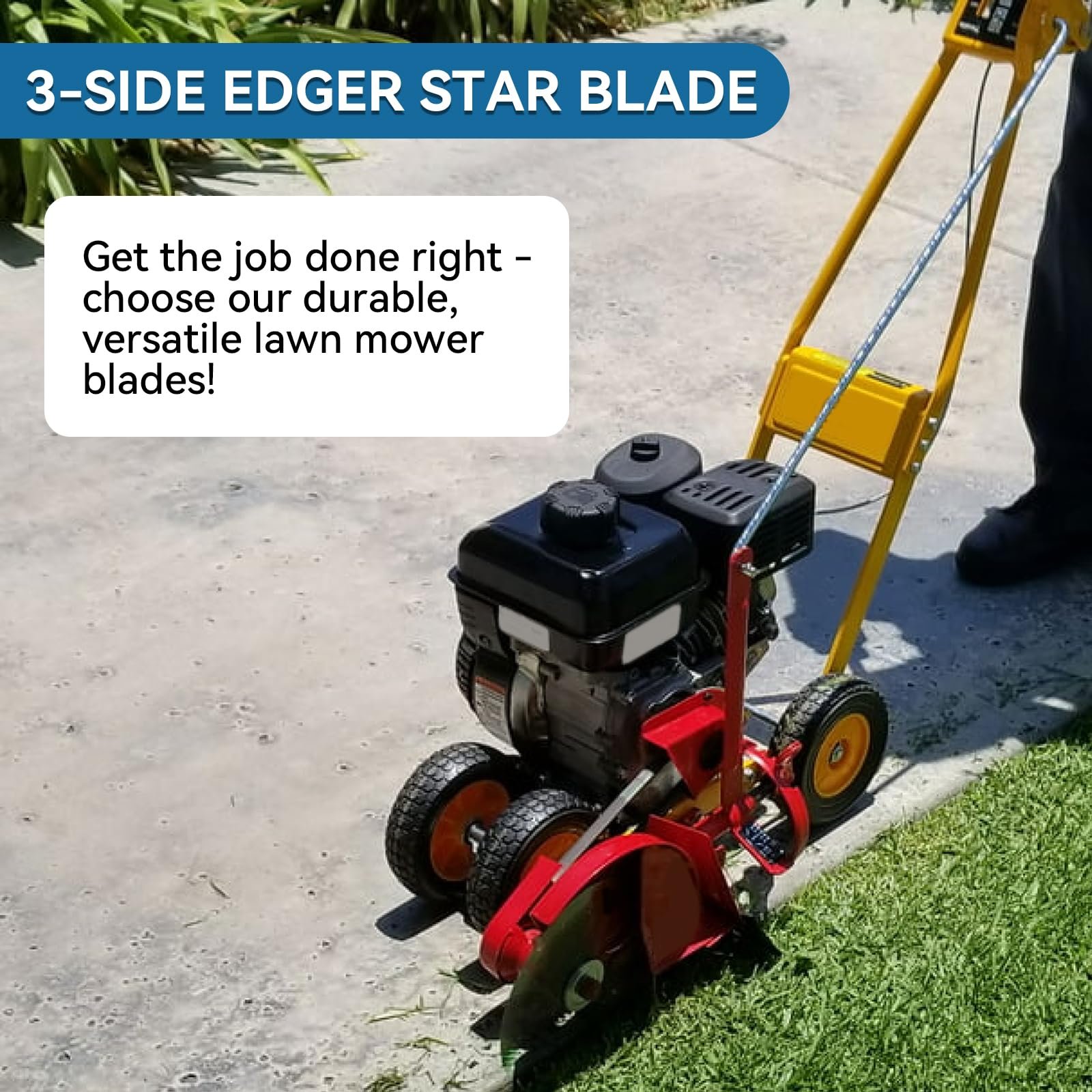 Edger Blade 781-0748 781-0748-0637 for Craftsman Troy-Bilt MTD Lawn Edger - 3-Side 9" Tri-Star Trencher Blade for B&S Sears McLane Gas Edger,Replace 40-009 490-105-M017 981-0748- 2 PCS - Image 5