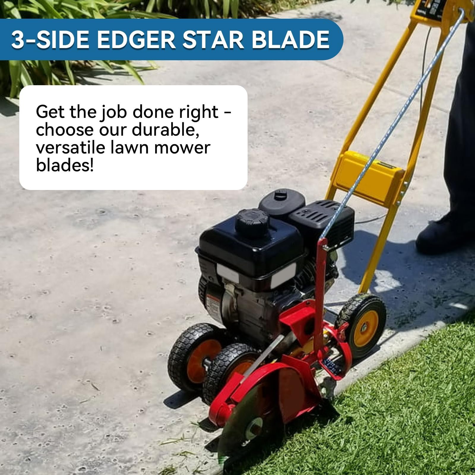 Edger Blade 781-0748 781-0748-0637 for Craftsman Troy-Bilt MTD Lawn Edger - 3-Side 9" Tri-Star Trencher Blade for B&S Sears McLane Gas Edger,Replace 40-009 490-105-M017 981-0748- 2 PCS - Image 5